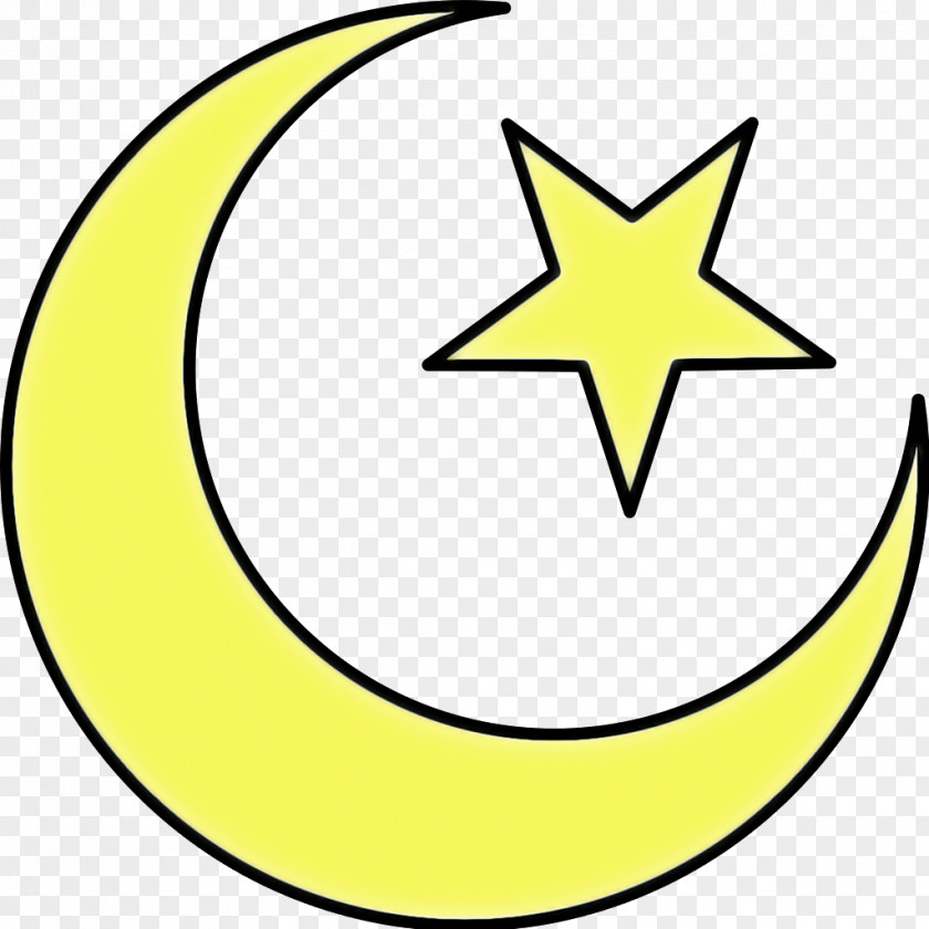 Yellow Circle Symbol Crescent Sticker PNG