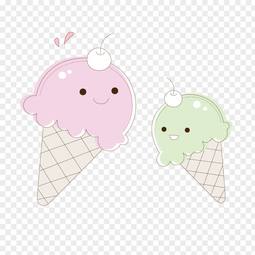 Cartoon Ice Cream Vector Material Cones Character Fiction PNG