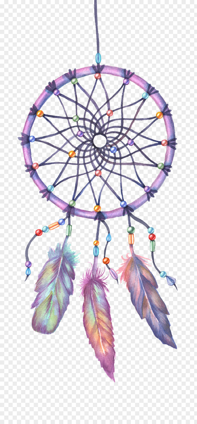 Purple Dreamcatcher Drawing Watercolor Painting Illustration PNG
