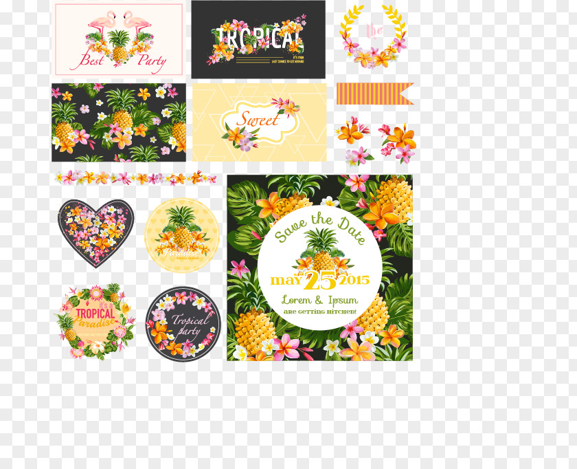 Vector Invitation Card Design Floral Illustration PNG