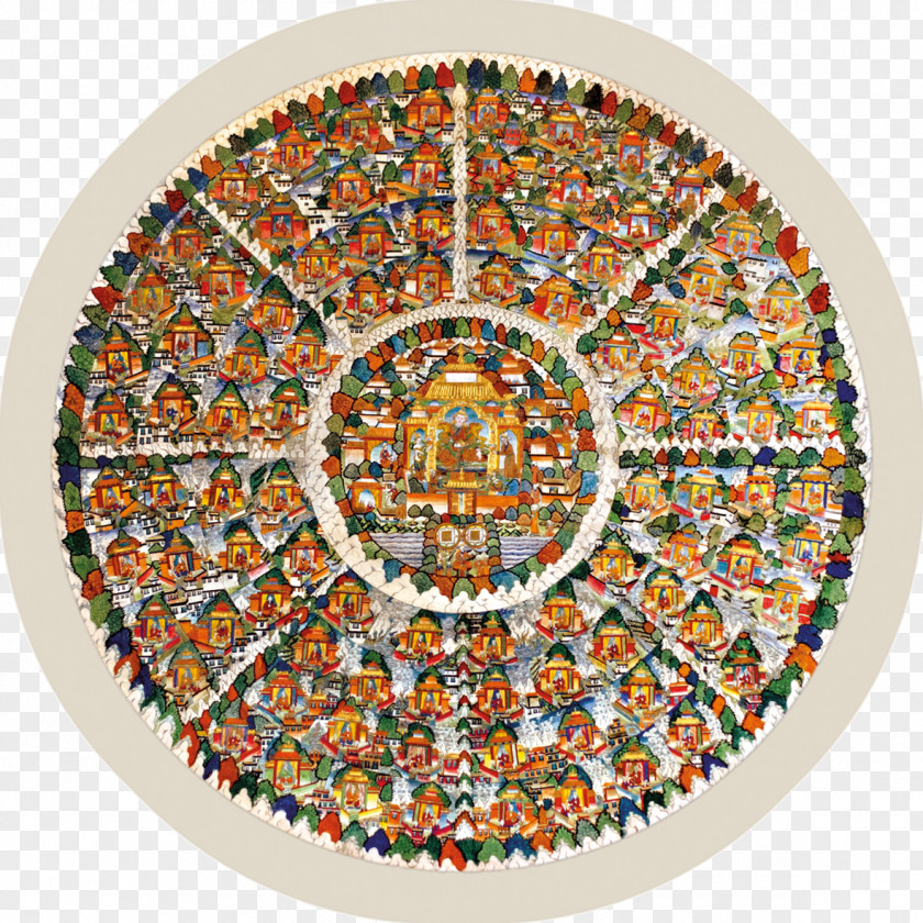 Circle Mosaic Symmetry Pattern PNG