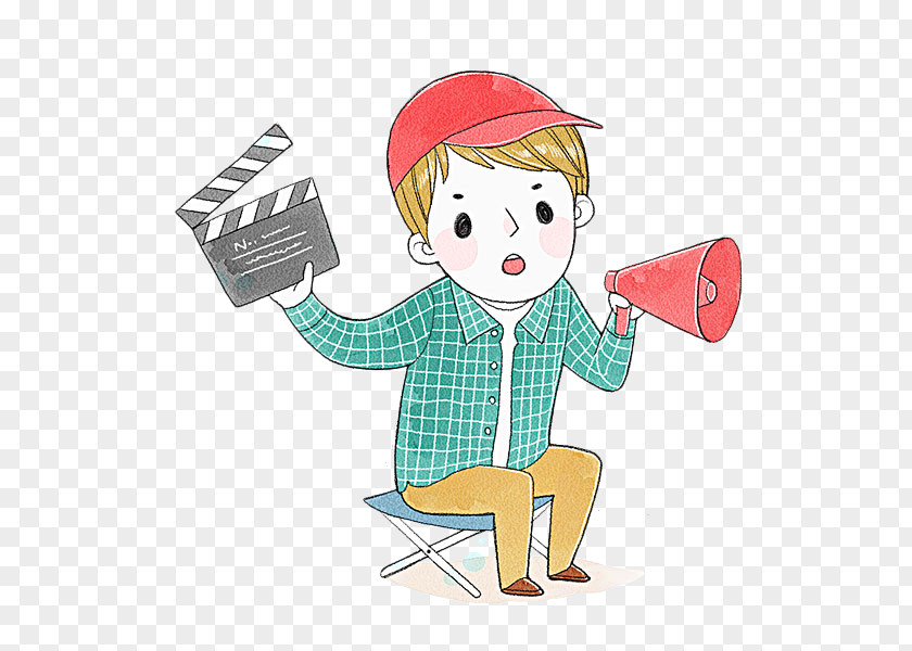 The Boy Took Log Card And Hand Megaphone Photographic Film Download PNG