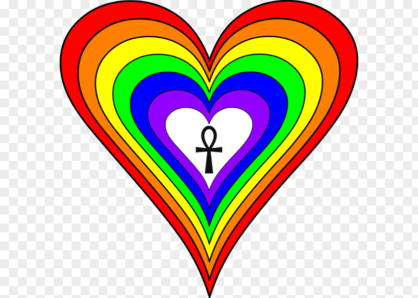 Rainbow Hearts Ankh: Battle Of The Gods Heart Clip Art Image PNG