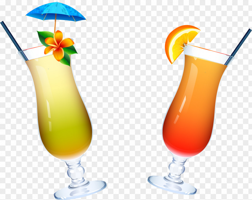 Vector Hand-painted Cocktail Sea Breeze Juice Bay Blue Hawaii PNG