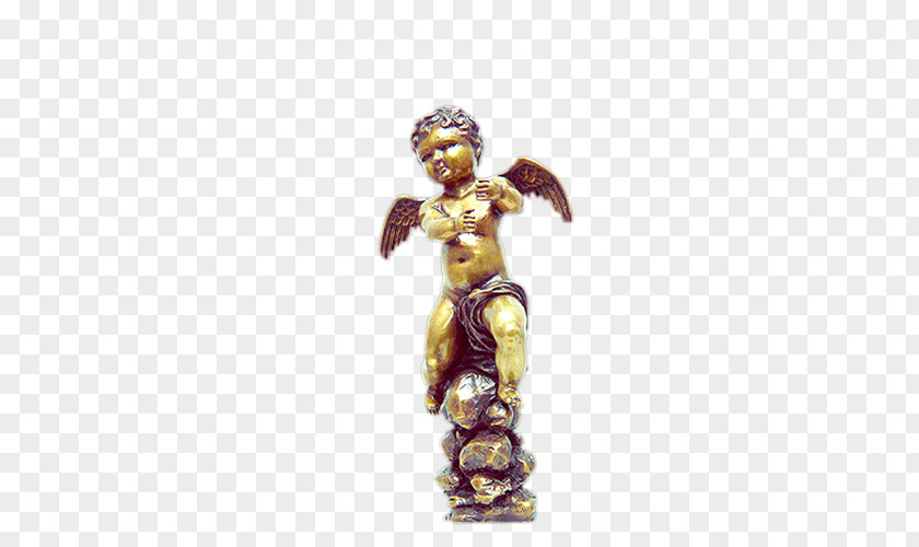 Gold Material Doll Sculpture Angel PNG