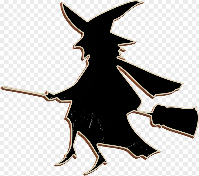 Icon Halloween2013 Flying Broom And Witch PNG
