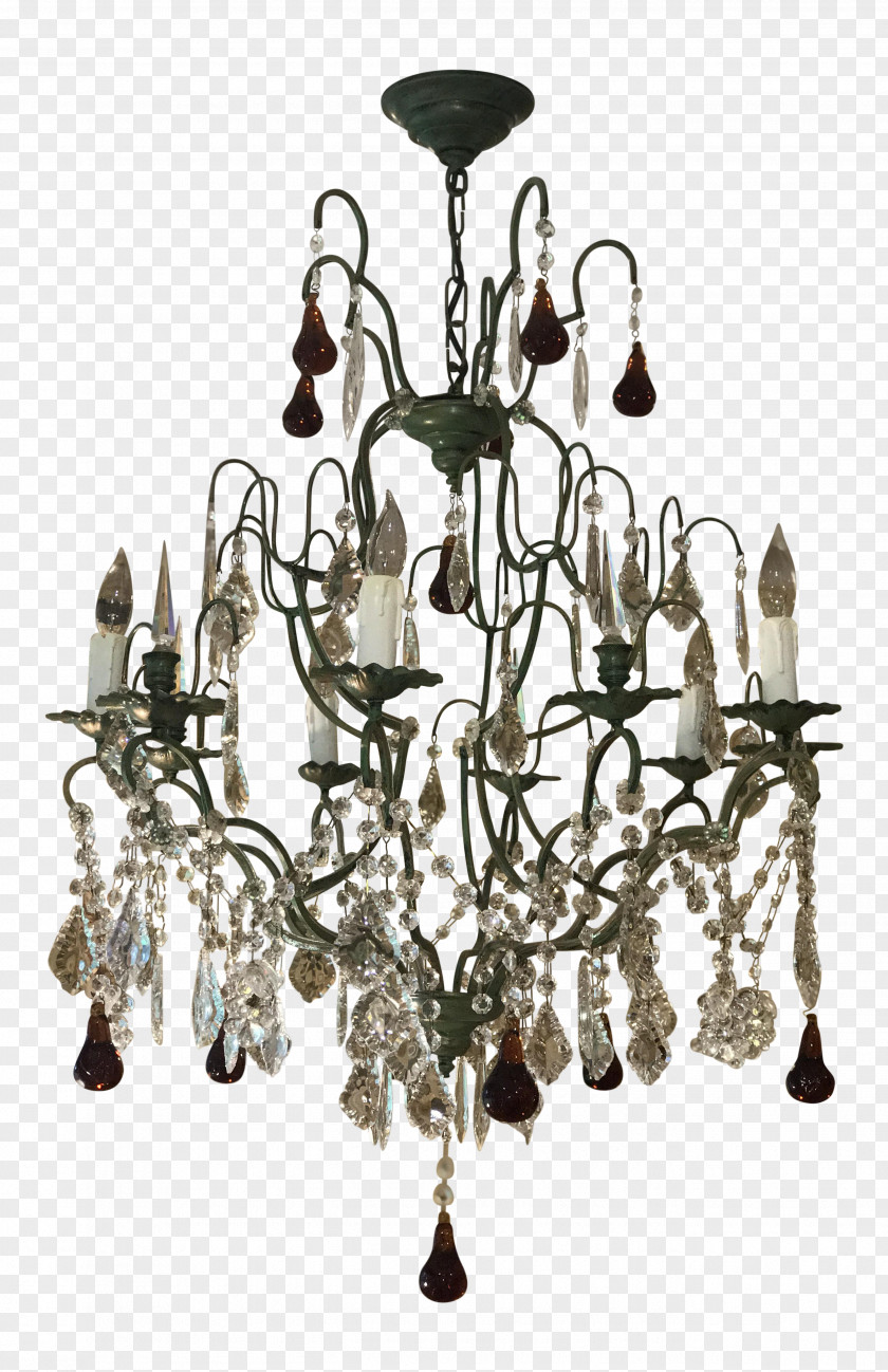 Iron Chandelier Wrought Glass Crystal PNG