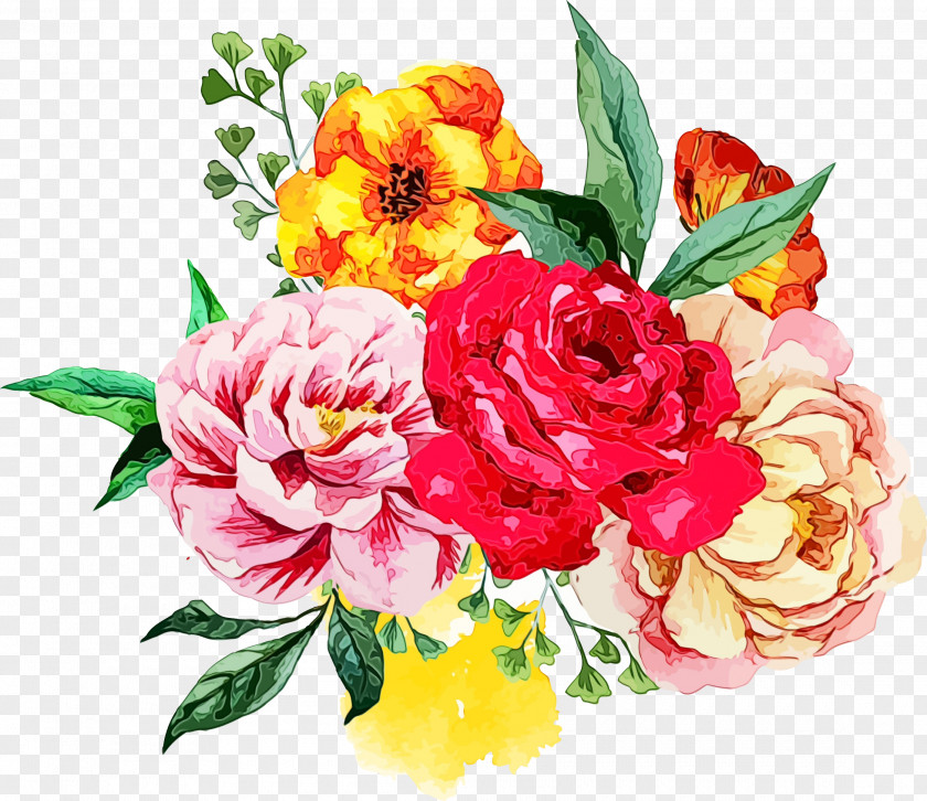 Common Peony Camellia Bouquet Of Flowers Drawing PNG