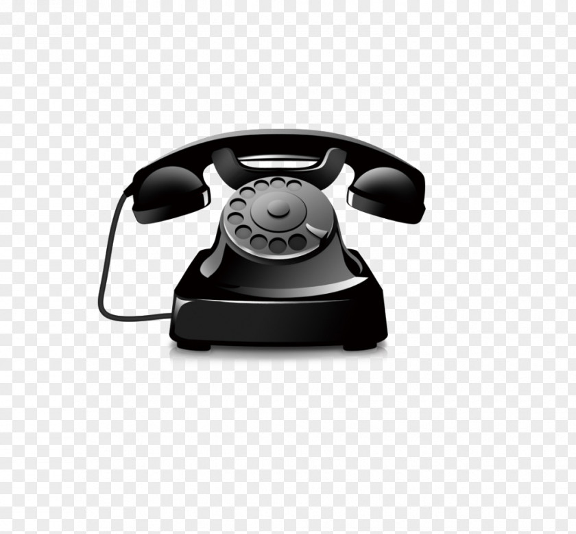 Black Retro Phone Telephone Call Mobile Email Icon PNG