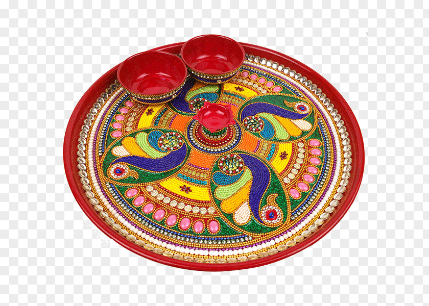 Pooja Thali Puja Plate Diya Platter PNG