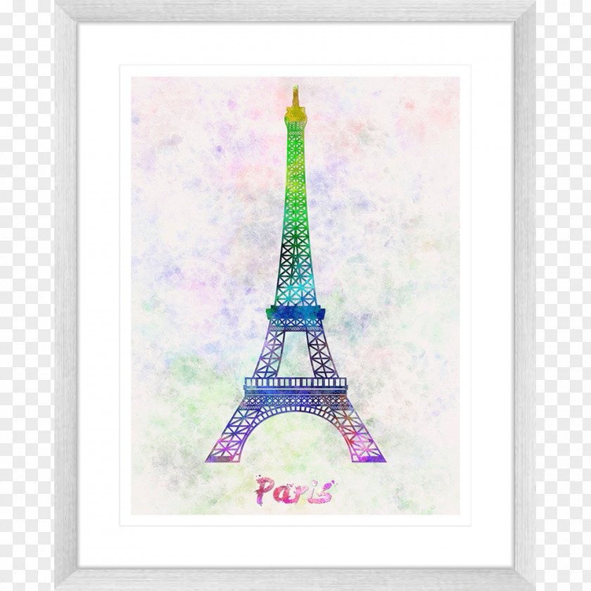Watercolour Pine Eiffel Tower Watercolor Painting PNG