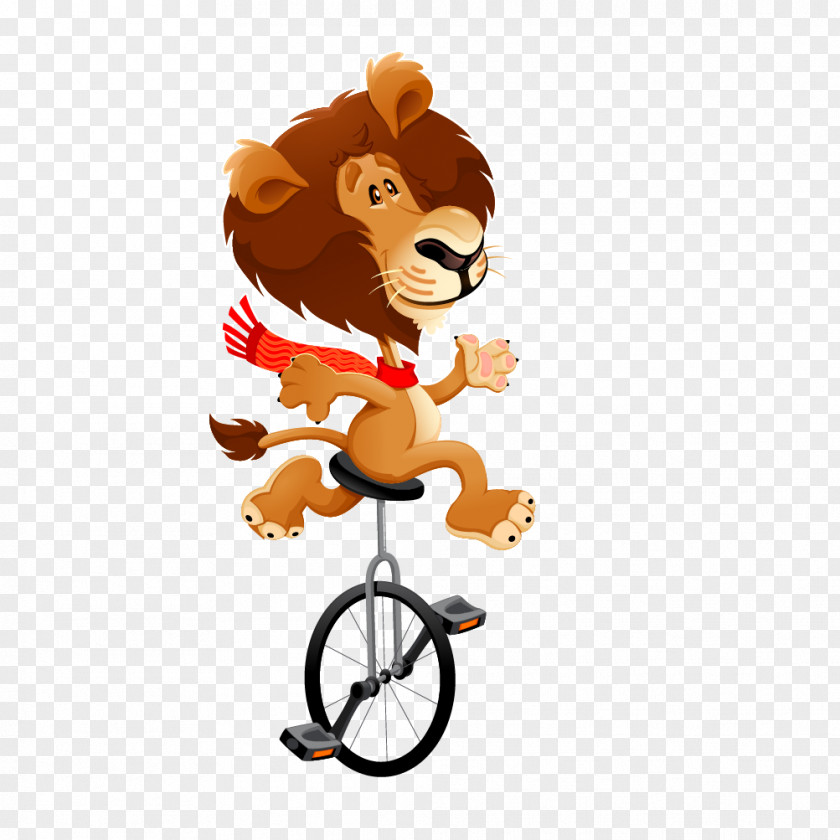 Vector Cartoon Lion Juggling Material Funny Animal Illustration PNG