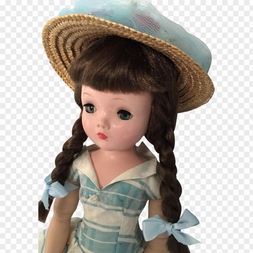 Doll Brown Hair Figurine Hat PNG