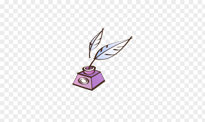 Feather Ink Quill Bottle PNG
