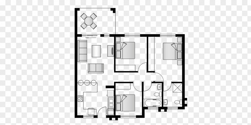 Floor Plan Furniture Cerise Black USB-C PNG