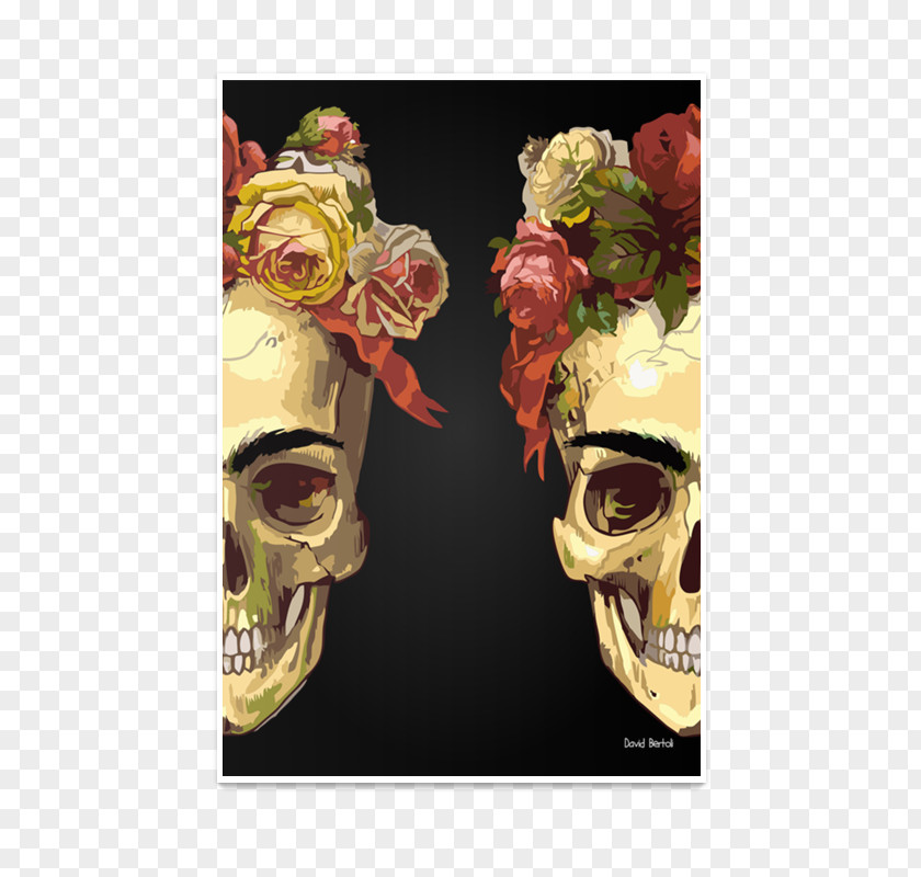 FRIDA Skull Art Poster Printing Bone PNG