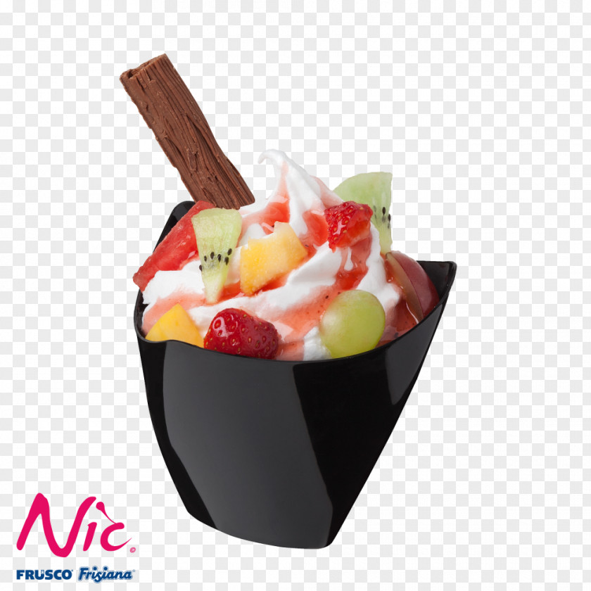 Fruits Salad Sundae Ice Cream Milkshake Waffle Frozen Yogurt PNG