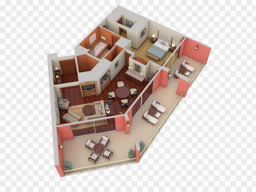 Hotel Grand Wailea Resort 3D Floor Plan Room PNG