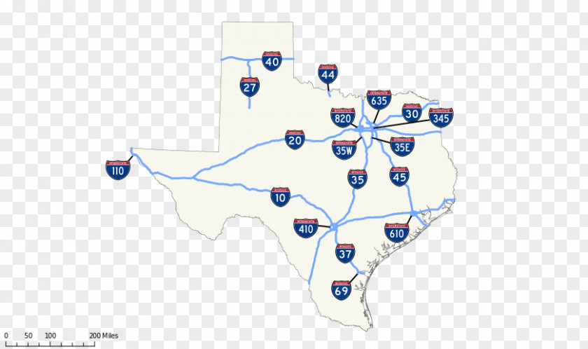 Map Texas State Highway System Interstate 10 In 35 20 PNG