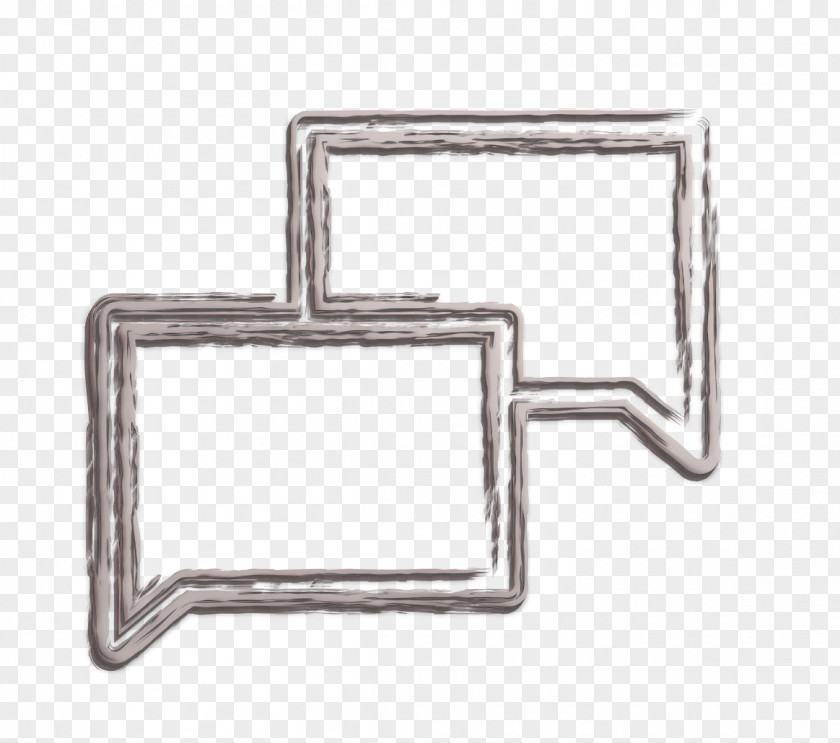 Metal Rectangle Chat Icon Productivity Shape PNG