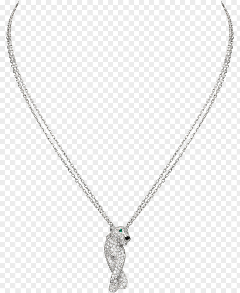 Necklace Locket Emerald Diamond Cartier PNG