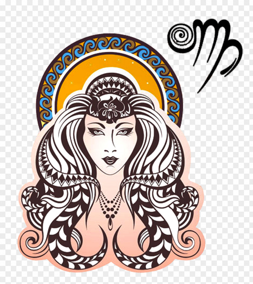 Zodiac Theme Illustration Of Creative Virgo Astrological Sign Astrology Taurus PNG