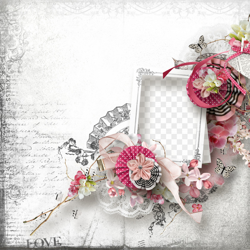 Decorative Flowers Frame PNG flowers frame clipart PNG