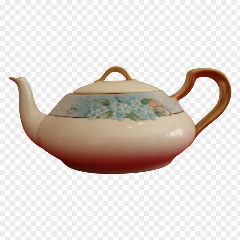 Hand Painted Teapot Limoges Haviland & Co. Kettle Ceramic PNG