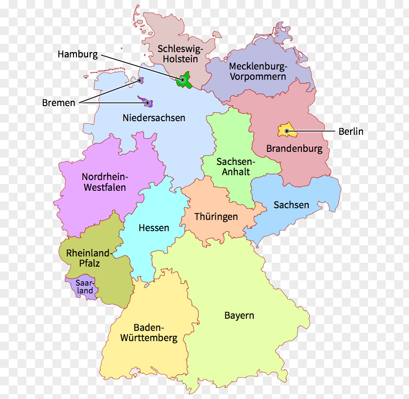 Map States Of Germany Shapefile PNG