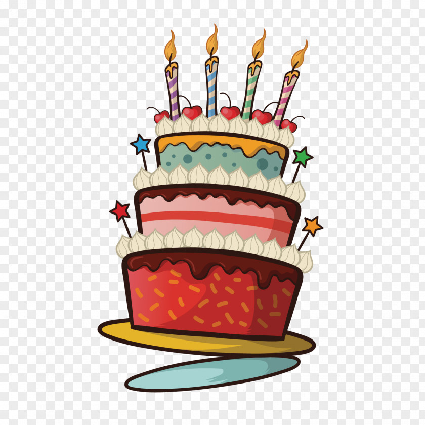 Vector Birthday Cake Torte Decorating PNG