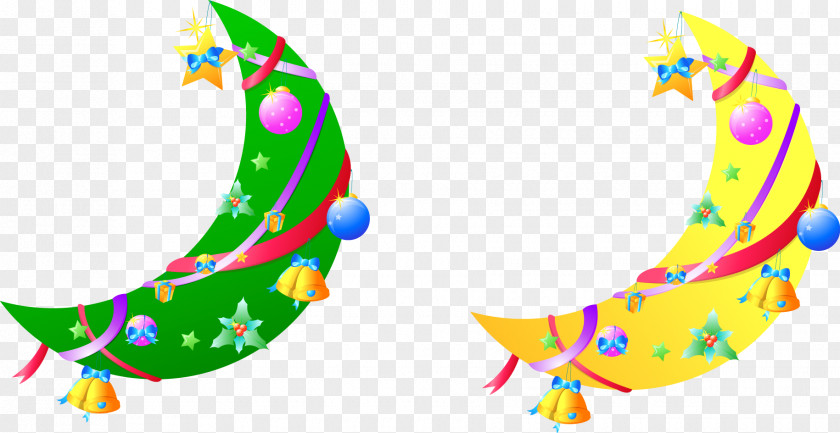 Vector Christmas Elements Moon Pictures Gift PNG