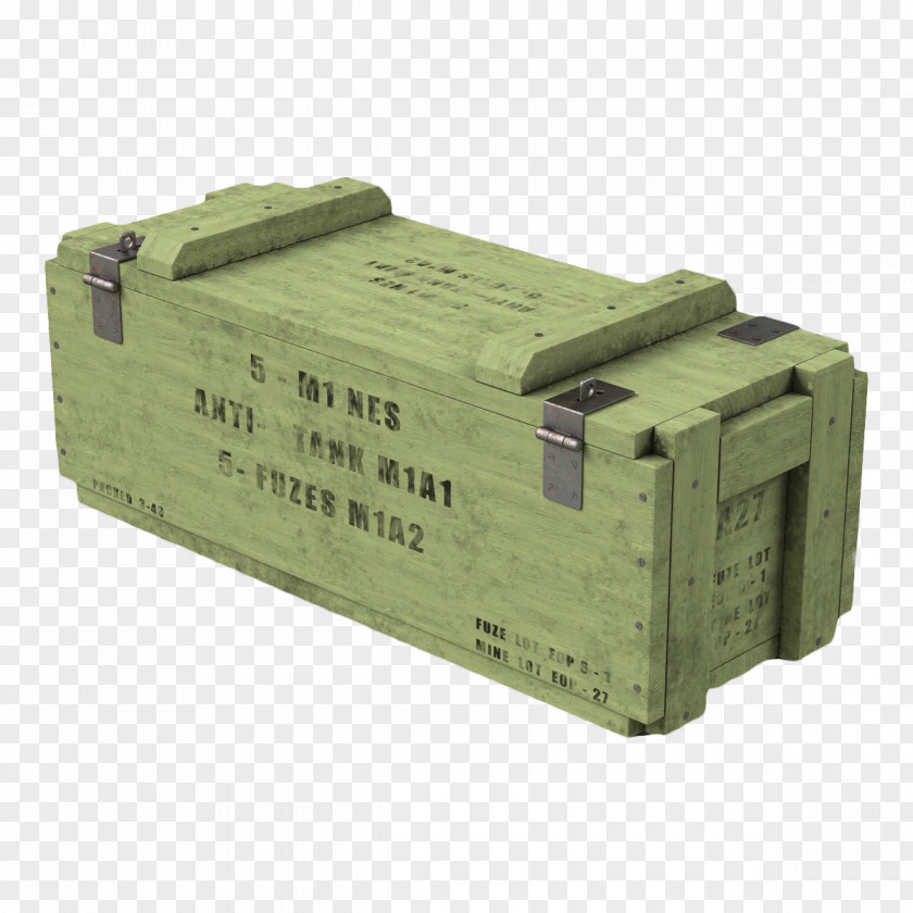 Bright Green Ammunition Box 3D Modeling Weapon Cartridge PNG