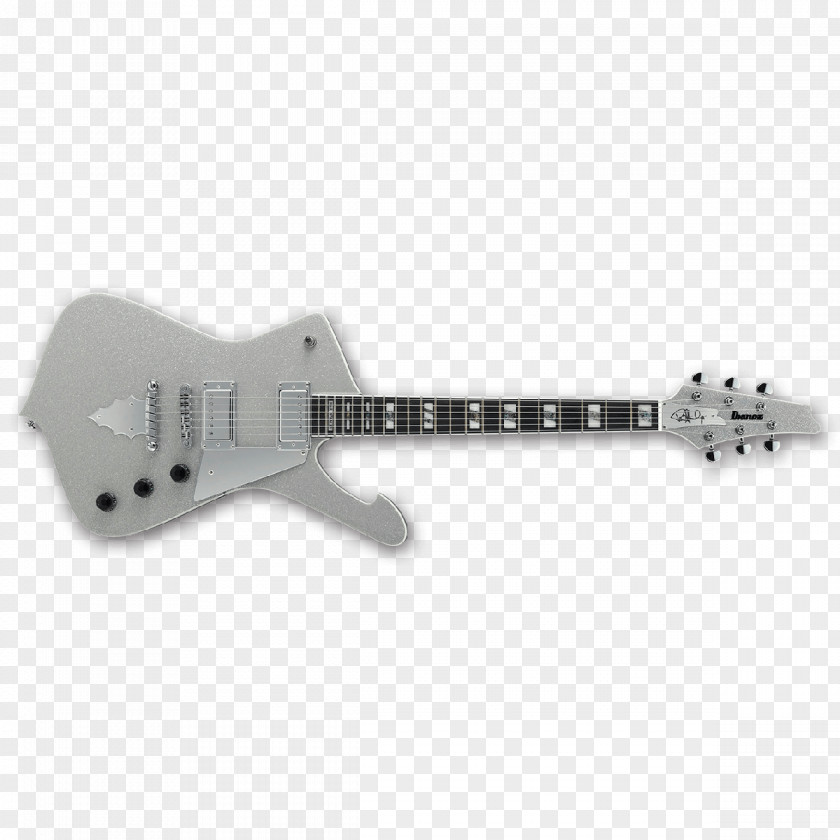 Electric Guitar Ibanez PS120 Paul Stanley, Silver Bass PNG