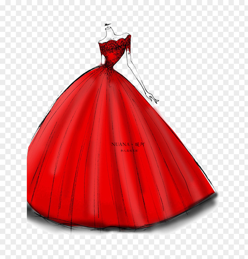 Red Wedding Gown Dress PNG