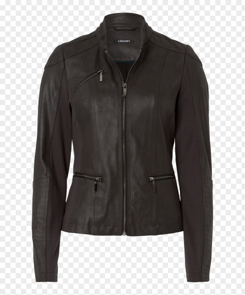 Black Denim Jacket Leather T-shirt Motorcycle PNG
