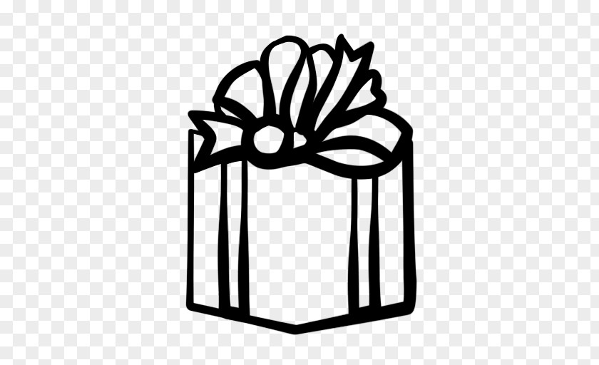 Gift Box Black And White Christmas Clip Art PNG