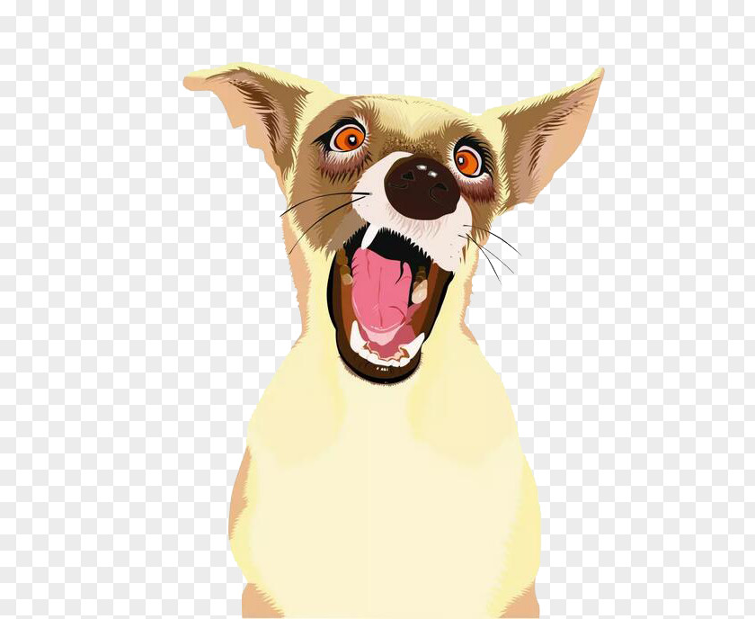 Cartoon Hand Painted Surprised Puppy Dog Drawing PNG