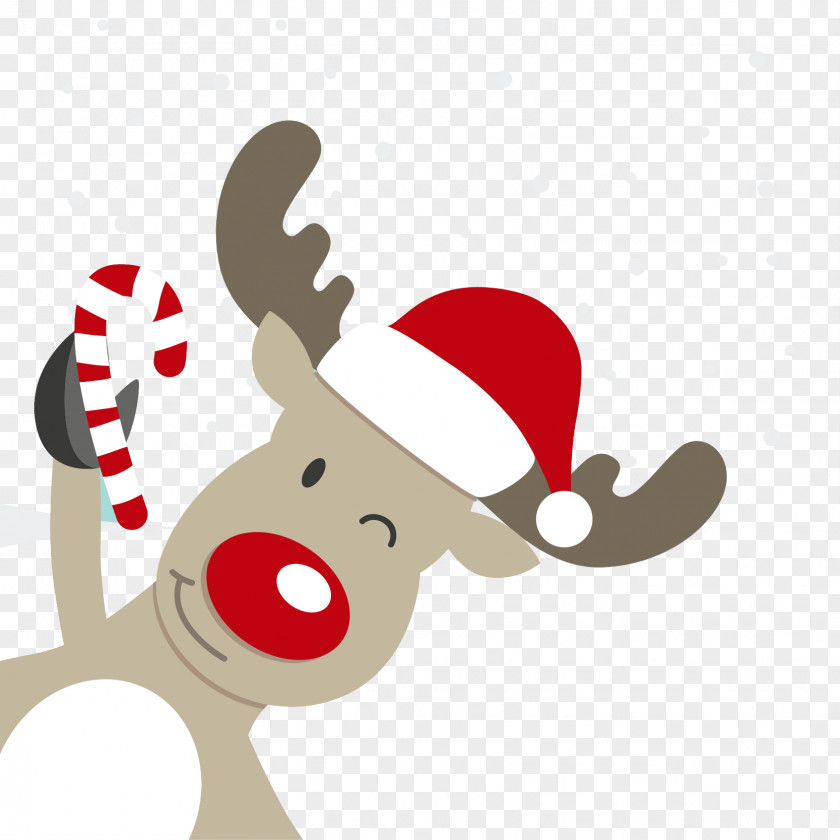 Christmas Cartoon Deer Vector Material Rudolph Reindeer Santa Claus PNG