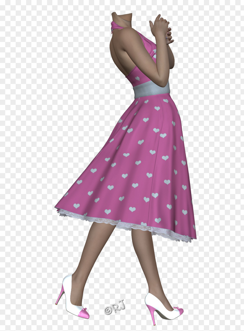 Dress Polka Dot Cocktail Shoulder PNG