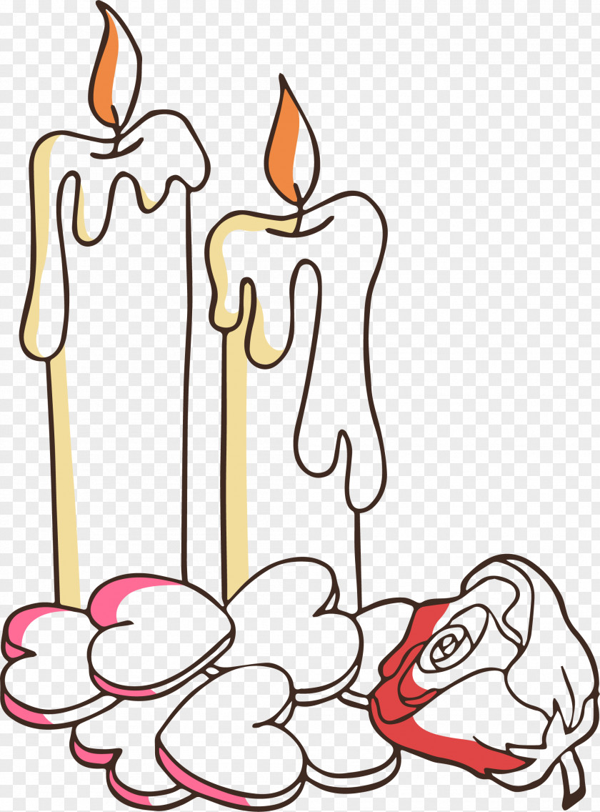 Hand Painted White Candle Clip Art PNG
