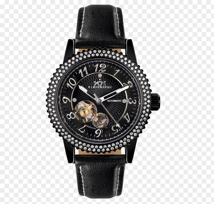 Watch Analog Leather Strap Woman PNG