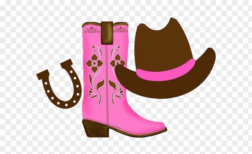 Cowgirl Cowboy Boot Hat Clip Art PNG