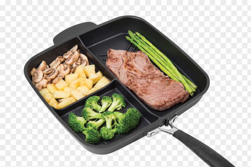 Frying Pan Master Non-Stick 3 Section Meal Skillet Non-stick Surface Cookware MasterPan PNG