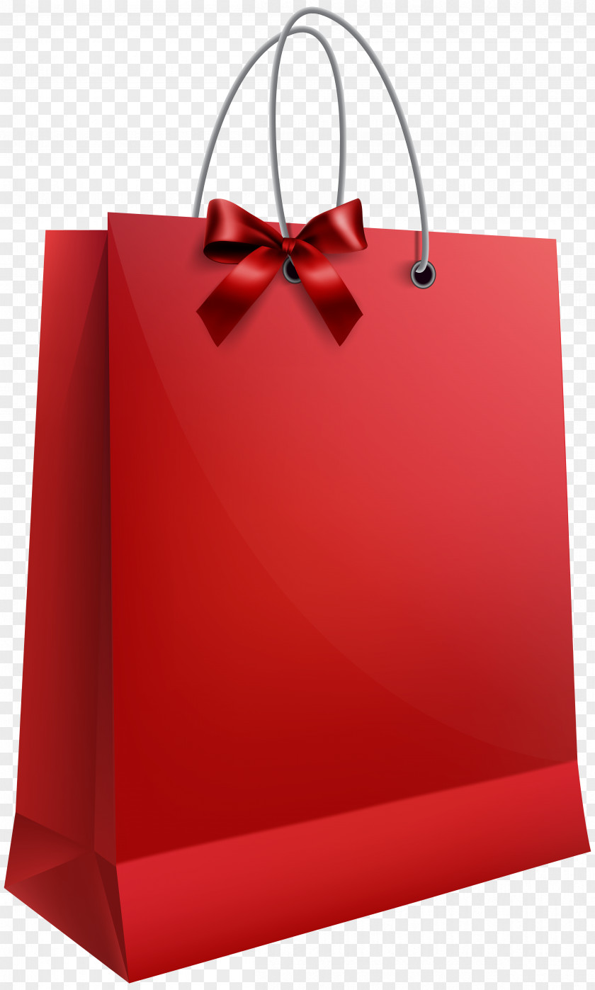 Red Shopping Bags Christmas Gift Bag Clip Art PNG