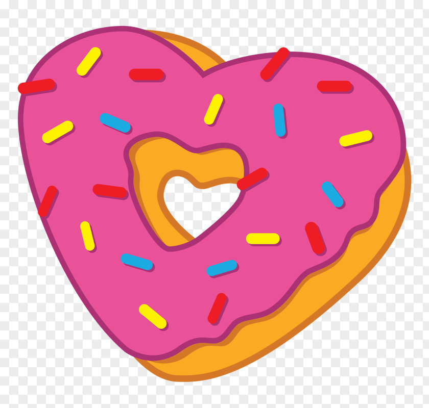 Sweet Heart Donuts Cartoon Clip Art PNG