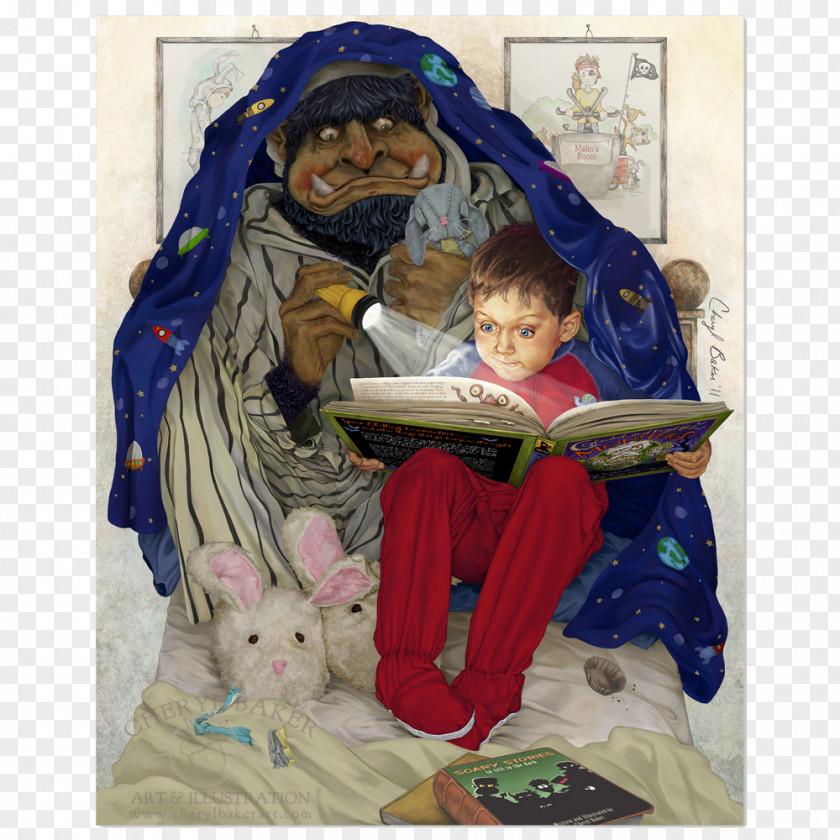 Child Bedtime Story Narrative Art PNG