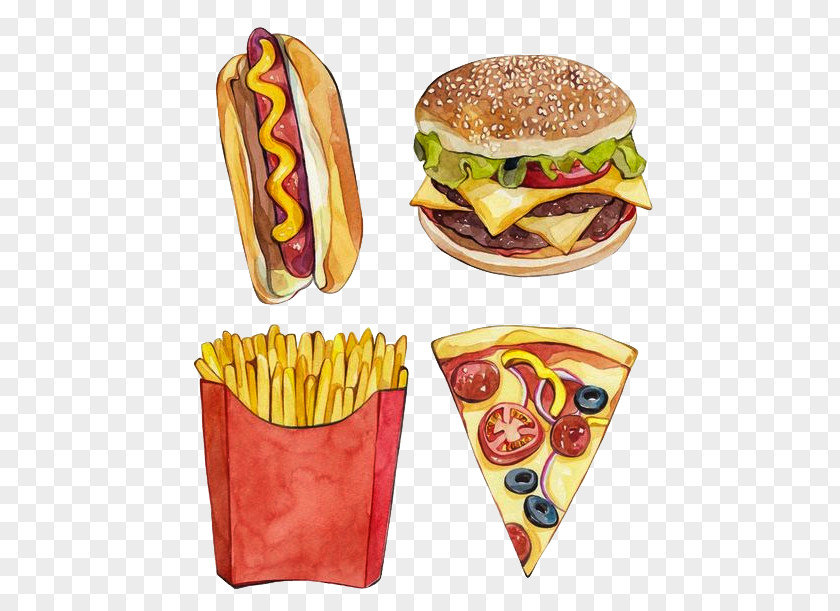 Fast Food In Kind Junk Hamburger French Fries Cuisine PNG