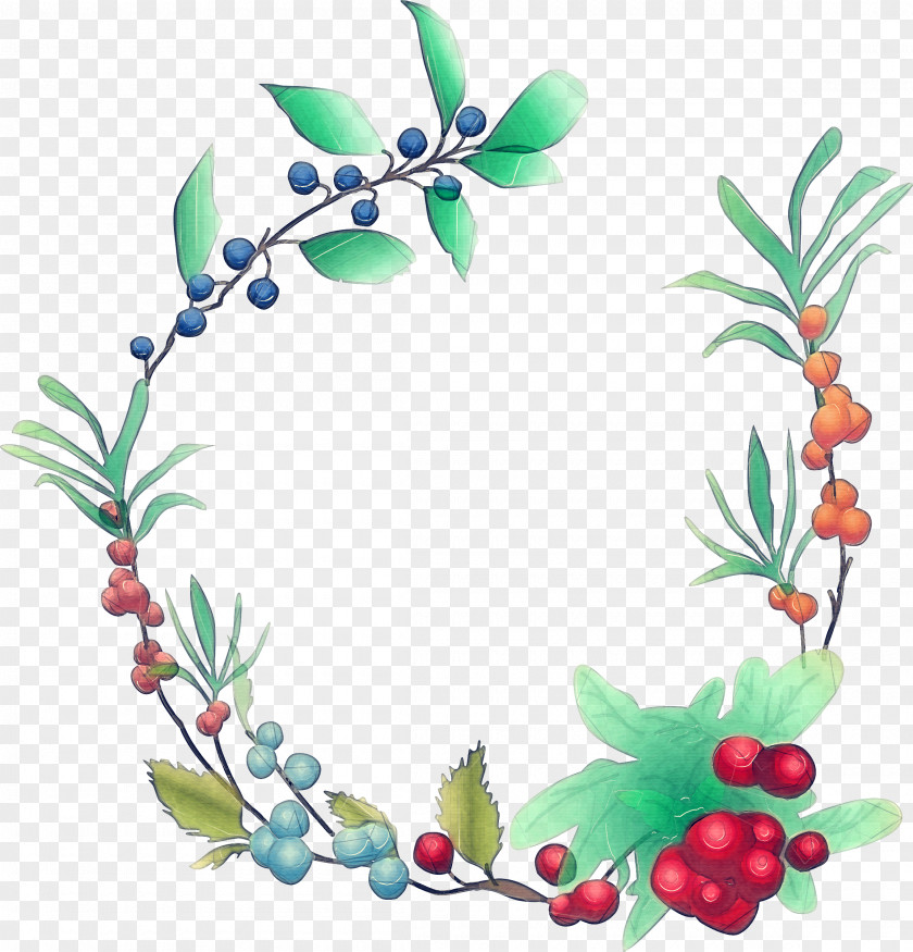 Fruit Flower Leaf Wreath PNG