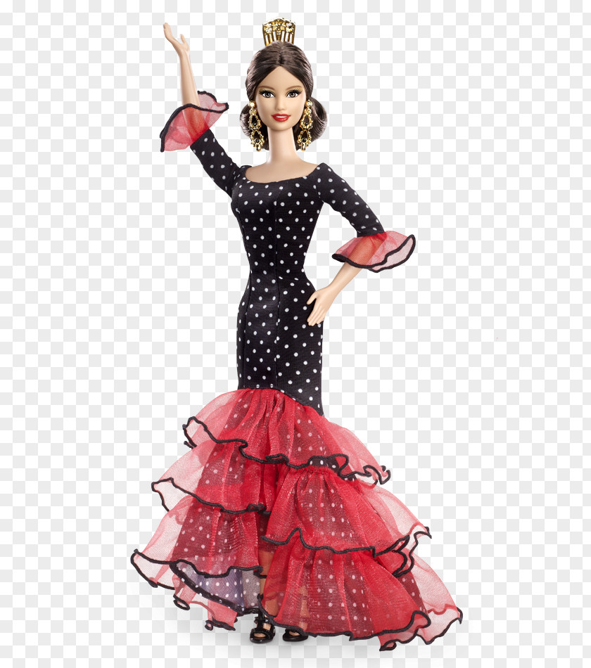 Flamenco Costume Spain Barbie Doll Norwegian France PNG