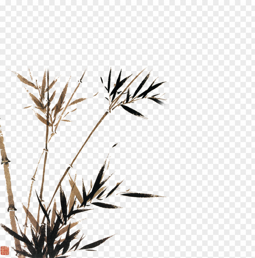 Ink Bamboo Decorative Background Chinese Painting Wash PNG